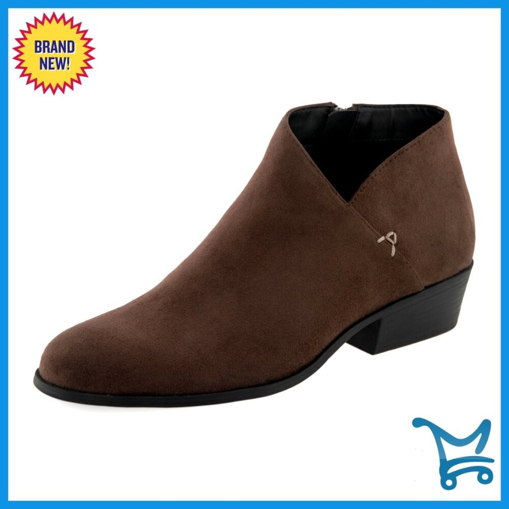 Low Heel Ankle Boots with Zipper, Flexible Sole, Removable Footbed